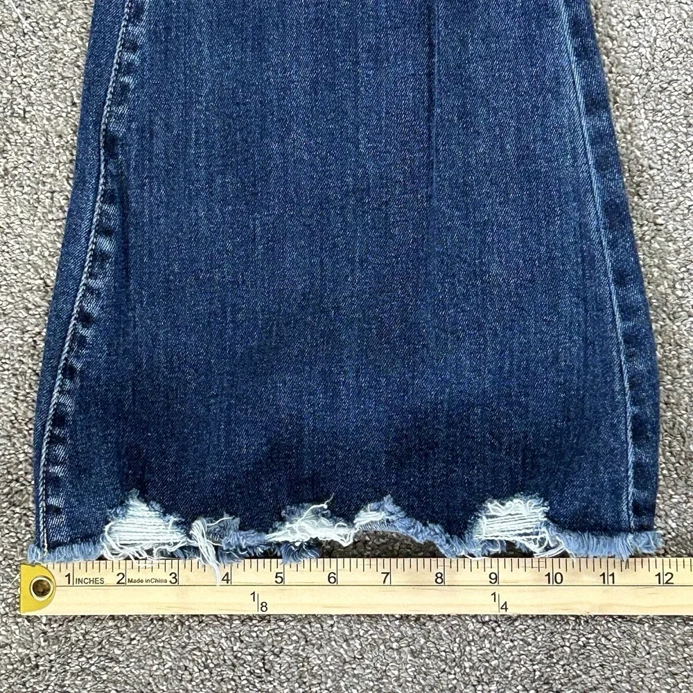 KanCan Dark Indigo Distressed Flare Jeans